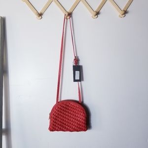 NWT STREET LEVEL ORANGISH RED THREE SECTION ADJUSTABLE STRAP PURSE